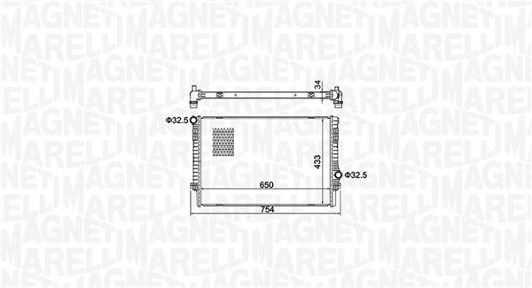 Радиатор, охлаждение двигателя MAGNETI MARELLI 350213156200