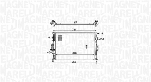 Радиатор, охлаждение двигателя MAGNETI MARELLI 350213157700