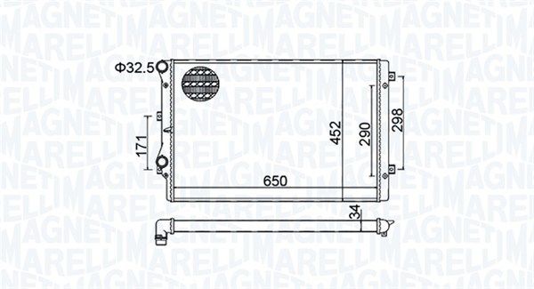 Радиатор, охлаждение двигателя MAGNETI MARELLI 350213157800