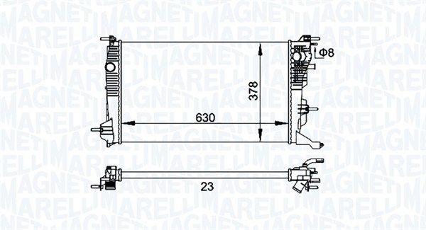 Радиатор, охлаждение двигателя MAGNETI MARELLI 350213158300