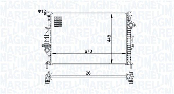 Радиатор, охлаждение двигателя MAGNETI MARELLI 350213158700