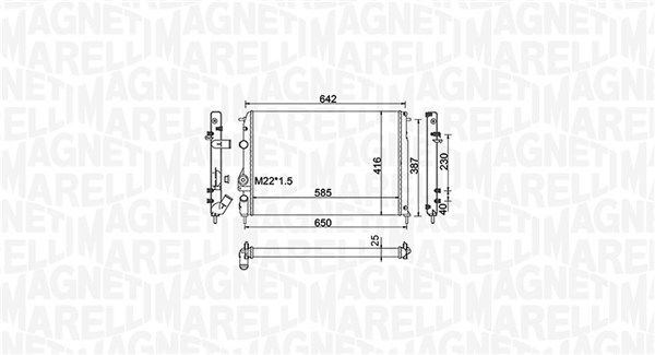 Радиатор, охлаждение двигателя MAGNETI MARELLI 350213159100