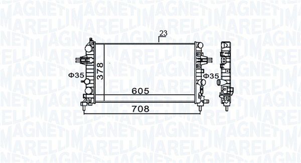 Радиатор, охлаждение двигателя MAGNETI MARELLI 350213159300