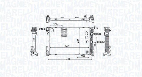 Радиатор, охлаждение двигателя MAGNETI MARELLI 350213159800