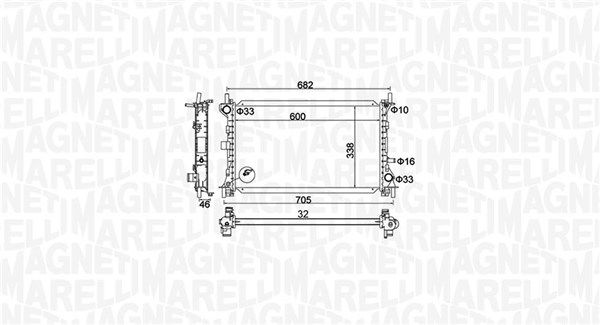 Радиатор, охлаждение двигателя MAGNETI MARELLI 350213159900