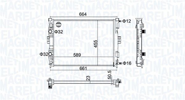 Радиатор, охлаждение двигателя MAGNETI MARELLI 350213160600