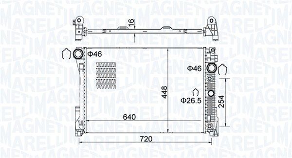 Радиатор, охлаждение двигателя MAGNETI MARELLI 350213163300