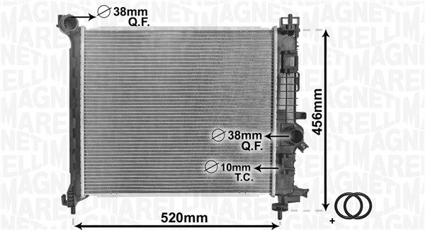 Радиатор, охлаждение двигателя MAGNETI MARELLI 350213168800