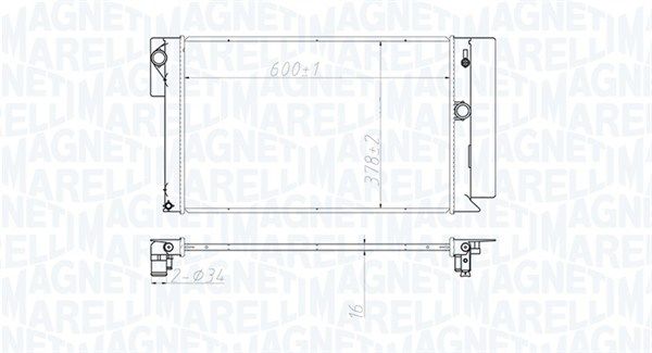 Радиатор, охлаждение двигателя MAGNETI MARELLI 350213173100