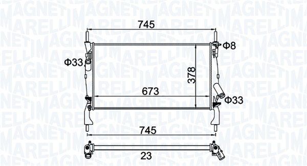 Радиатор, охлаждение двигателя MAGNETI MARELLI 350213173900