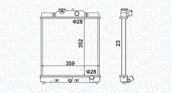 Радиатор, охлаждение двигателя MAGNETI MARELLI 350213175100