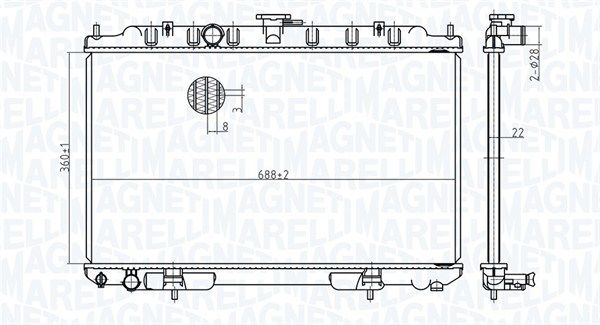 Радиатор, охлаждение двигателя MAGNETI MARELLI 350213175700