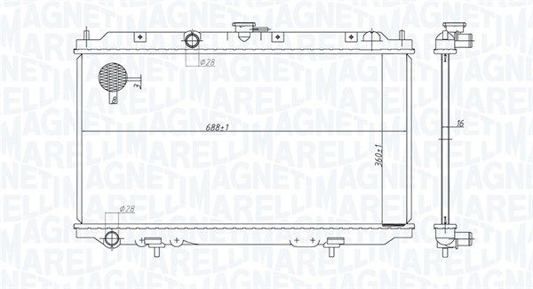 Радиатор, охлаждение двигателя MAGNETI MARELLI 350213176200