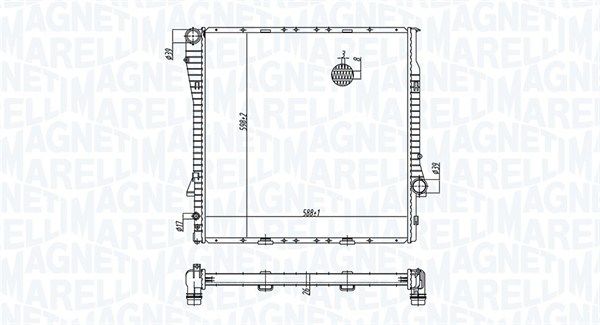 Радиатор, охлаждение двигателя MAGNETI MARELLI 350213177700
