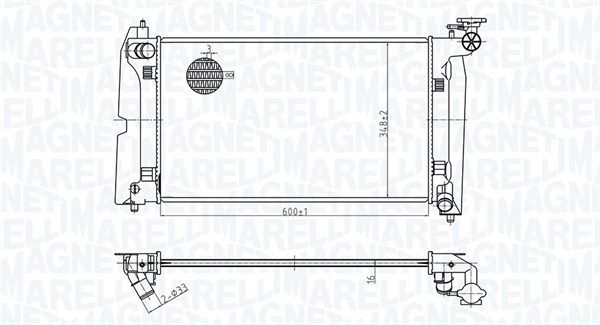 Радиатор, охлаждение двигателя MAGNETI MARELLI 350213178300