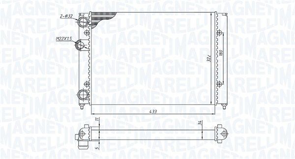 Радиатор, охлаждение двигателя MAGNETI MARELLI 350213187700
