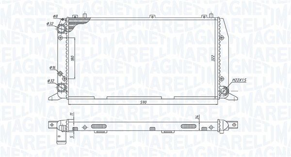 Радиатор, охлаждение двигателя MAGNETI MARELLI 350213188700