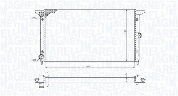 Радиатор, охлаждение двигателя MAGNETI MARELLI 350213190100