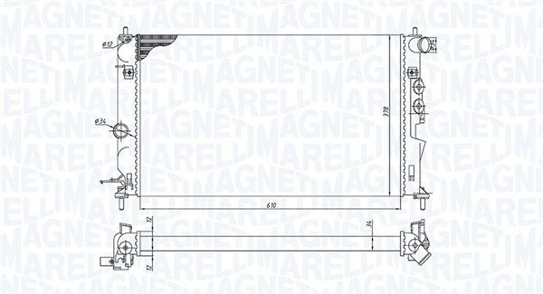 Радиатор, охлаждение двигателя MAGNETI MARELLI 350213190600