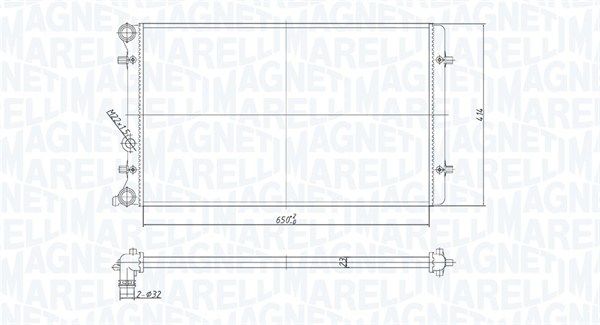 Радиатор, охлаждение двигателя MAGNETI MARELLI 350213190800