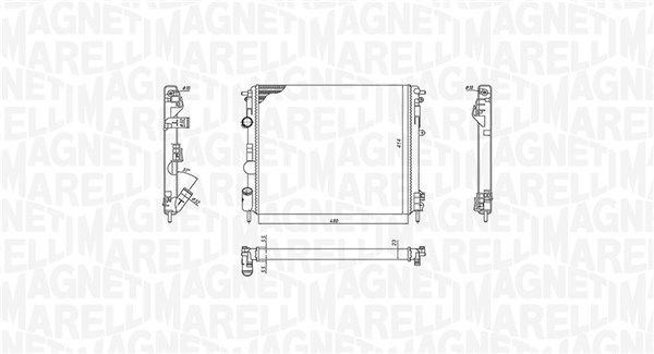 Радиатор, охлаждение двигателя MAGNETI MARELLI 350213192600