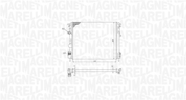 Радиатор, охлаждение двигателя MAGNETI MARELLI 350213195200