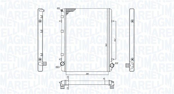 Радиатор, охлаждение двигателя MAGNETI MARELLI 350213195900