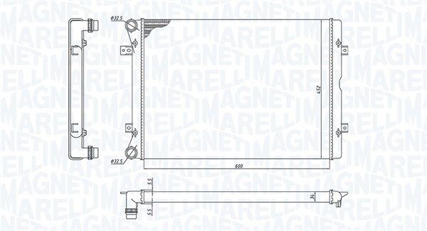 Радиатор, охлаждение двигателя MAGNETI MARELLI 350213196100