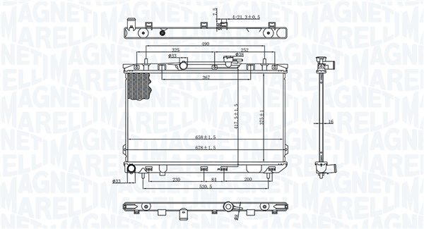 Радиатор, охлаждение двигателя MAGNETI MARELLI 350213197200