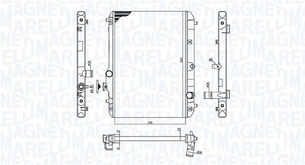 Радиатор, охлаждение двигателя MAGNETI MARELLI 350213198600
