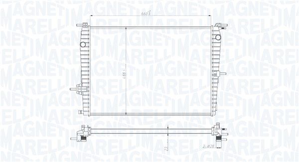 Радиатор, охлаждение двигателя MAGNETI MARELLI 350213199300