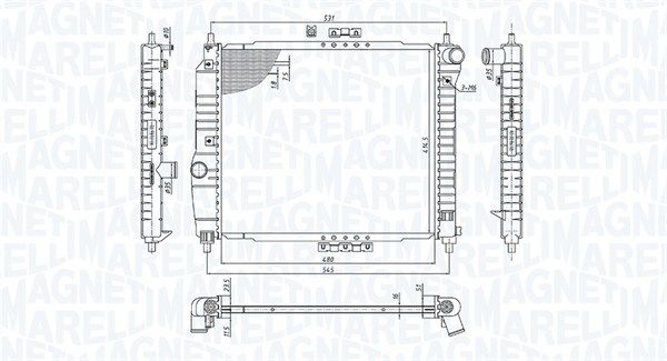 Радиатор, охлаждение двигателя MAGNETI MARELLI 350213891000