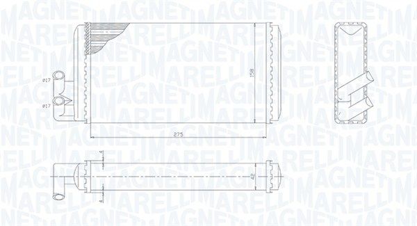Теплообменник, отопление салона MAGNETI MARELLI 350218403000