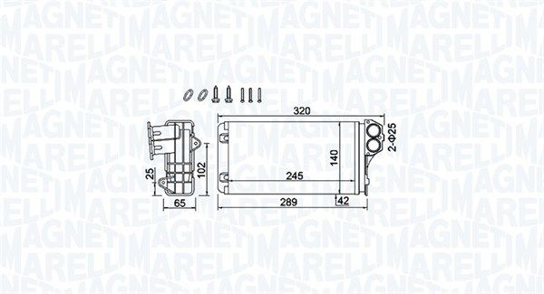 Теплообменник, отопление салона MAGNETI MARELLI 350218416000