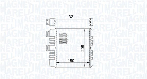 Теплообменник, отопление салона MAGNETI MARELLI 350218418000
