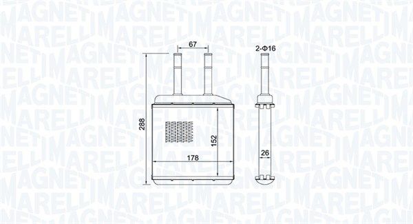 Теплообменник, отопление салона MAGNETI MARELLI 350218420000