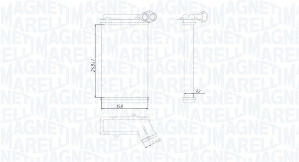 Теплообменник, отопление салона MAGNETI MARELLI 350218422000