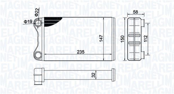 Теплообменник, отопление салона MAGNETI MARELLI 350218424000
