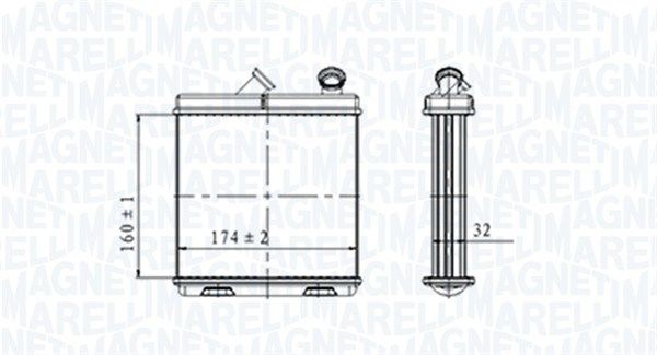 Теплообменник, отопление салона MAGNETI MARELLI 350218465000