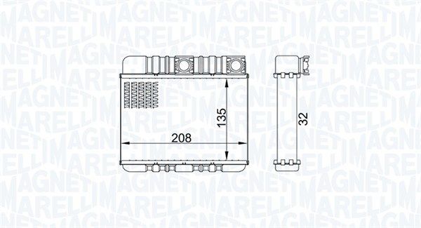 Теплообменник, отопление салона MAGNETI MARELLI 350218469000