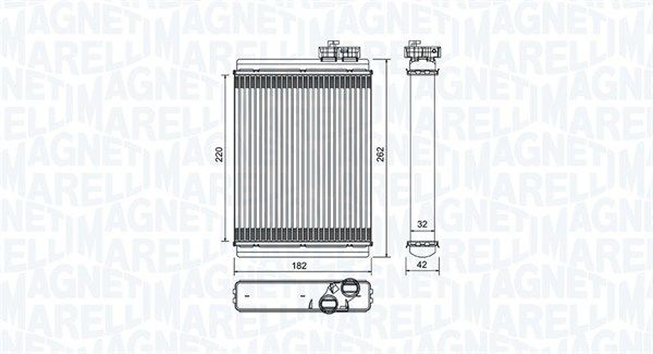 Теплообменник, отопление салона MAGNETI MARELLI 350218471000