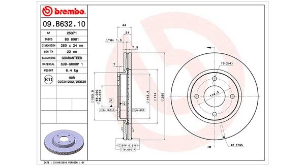 Тормозной диск MAGNETI MARELLI 360406119300