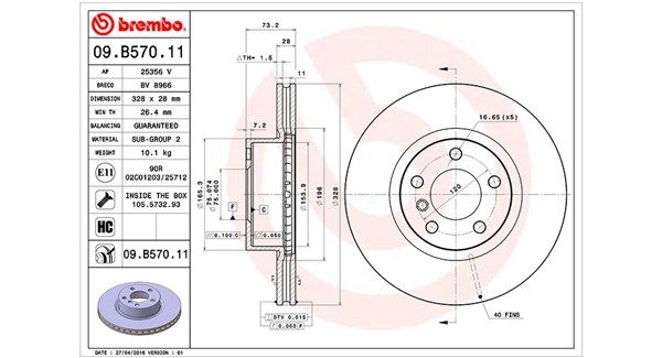 Тормозной диск MAGNETI MARELLI 360406119801