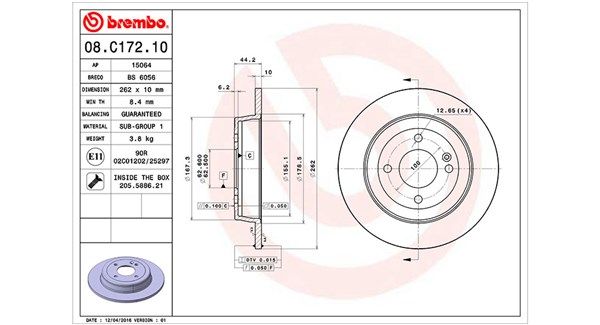 Тормозной диск MAGNETI MARELLI 360406121500