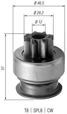 Ведущая шестерня, стартер MAGNETI MARELLI 940113020176