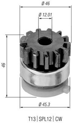 Ведущая шестерня, стартер MAGNETI MARELLI 940113020294