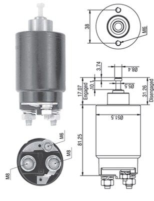 Тяговое реле, стартер MAGNETI MARELLI 940113050264