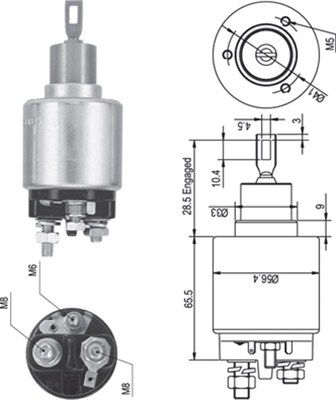 Тяговое реле, стартер MAGNETI MARELLI 940113050344