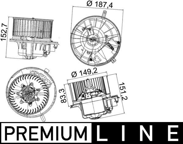 Вентилятор салона MAHLE AB149000P