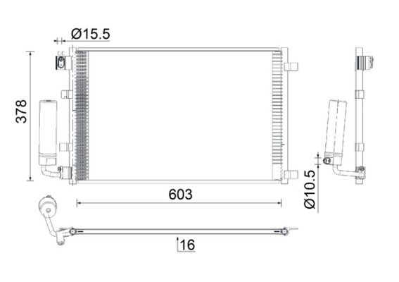 Конденсатор, кондиционер MAHLE AC923000S
